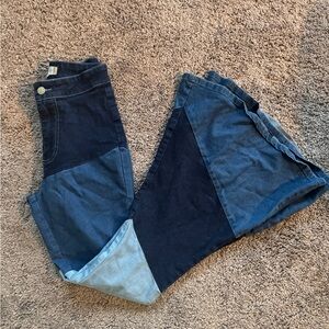 Patchwork Flare Denim Jeans